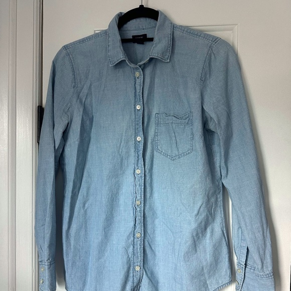 J Crew Chambray Blue Sz S Button Down Shirt - Picture 1 of 2
